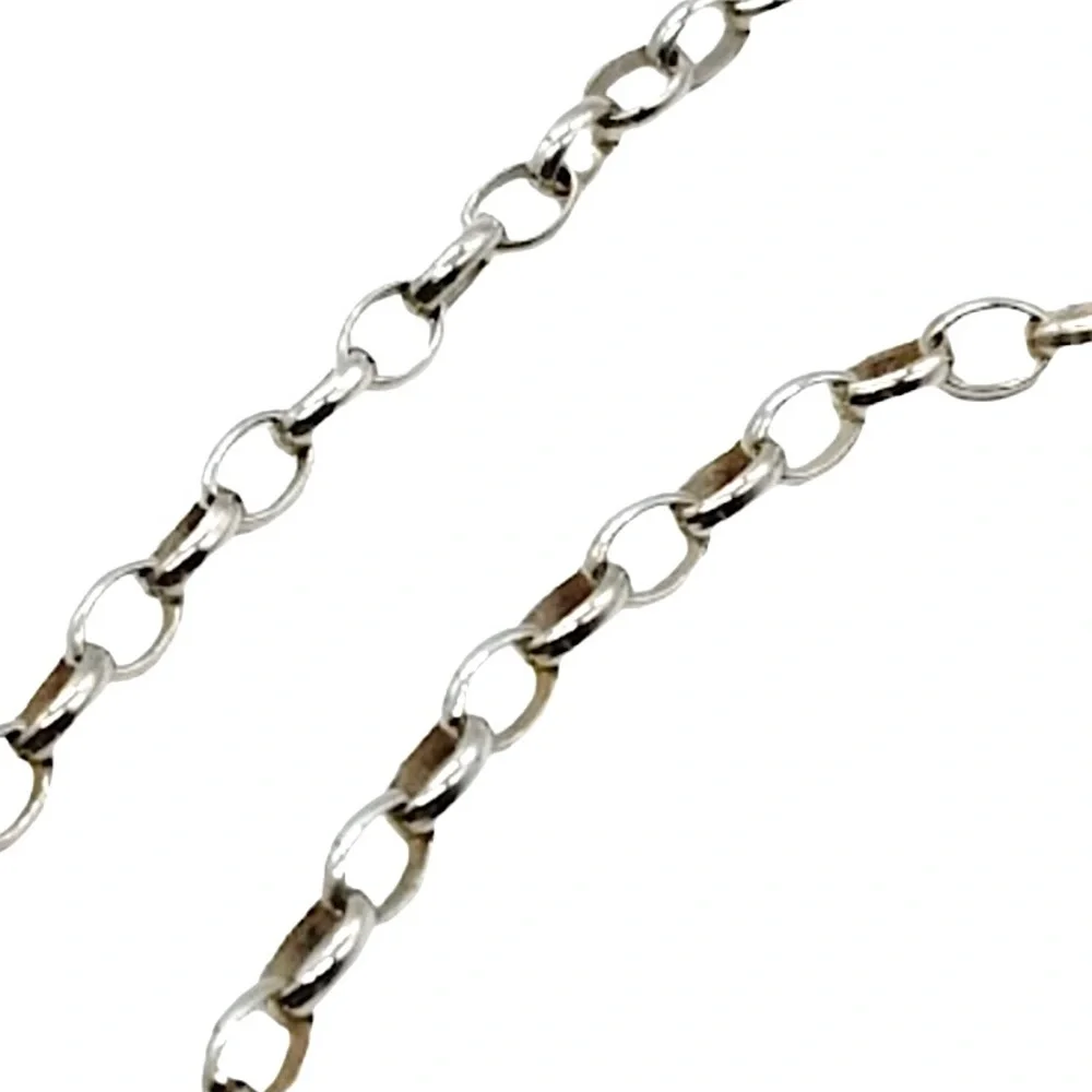 GUCCI Interlinked GG Sterling Silver Pedant on Open Link Chain 21 inches long